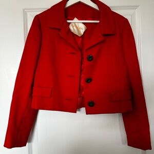 Saks Fifth Avenue Vibrant Red Cropped Blazer